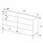 Hanah Home Cómoda Sfn-1760-Dd-1 Blanca con 6 Cajones